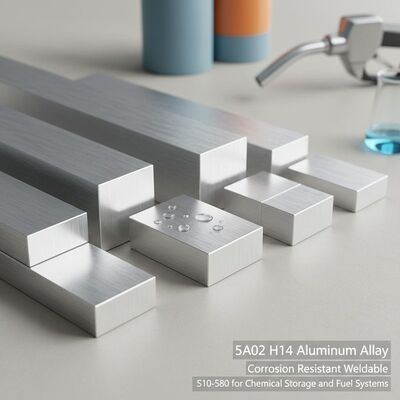 5A02 H14 Aluminium legering vierkant staaf - Corrosiebestendig lasbaar S10-S80 voor chemische opslag- en brandstofsystemen