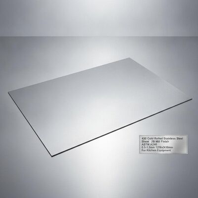 430 Roestvrij staalplaat met 2B-molenafwerking 0,5-1,5 mm Dikte en 1219x2438 mm Grootte voor keukenapparatuur