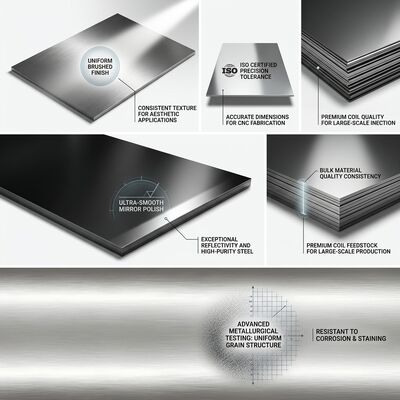 8K Super Spiegelglans 304 Roestvrij Staal Plaat met 95% Reflectie en Corrosiebestendige 304 Substraat voor Liftbekleding