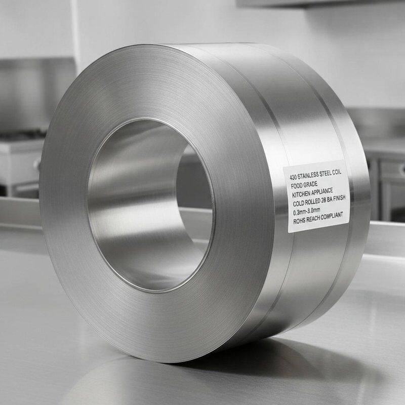 430 roestvrijstalen spoel voedselkwaliteit ROHS REACH-compliant 0,3 mm-3,0 mm Dikte 2B BA Afwerking voor keukenapparatuur